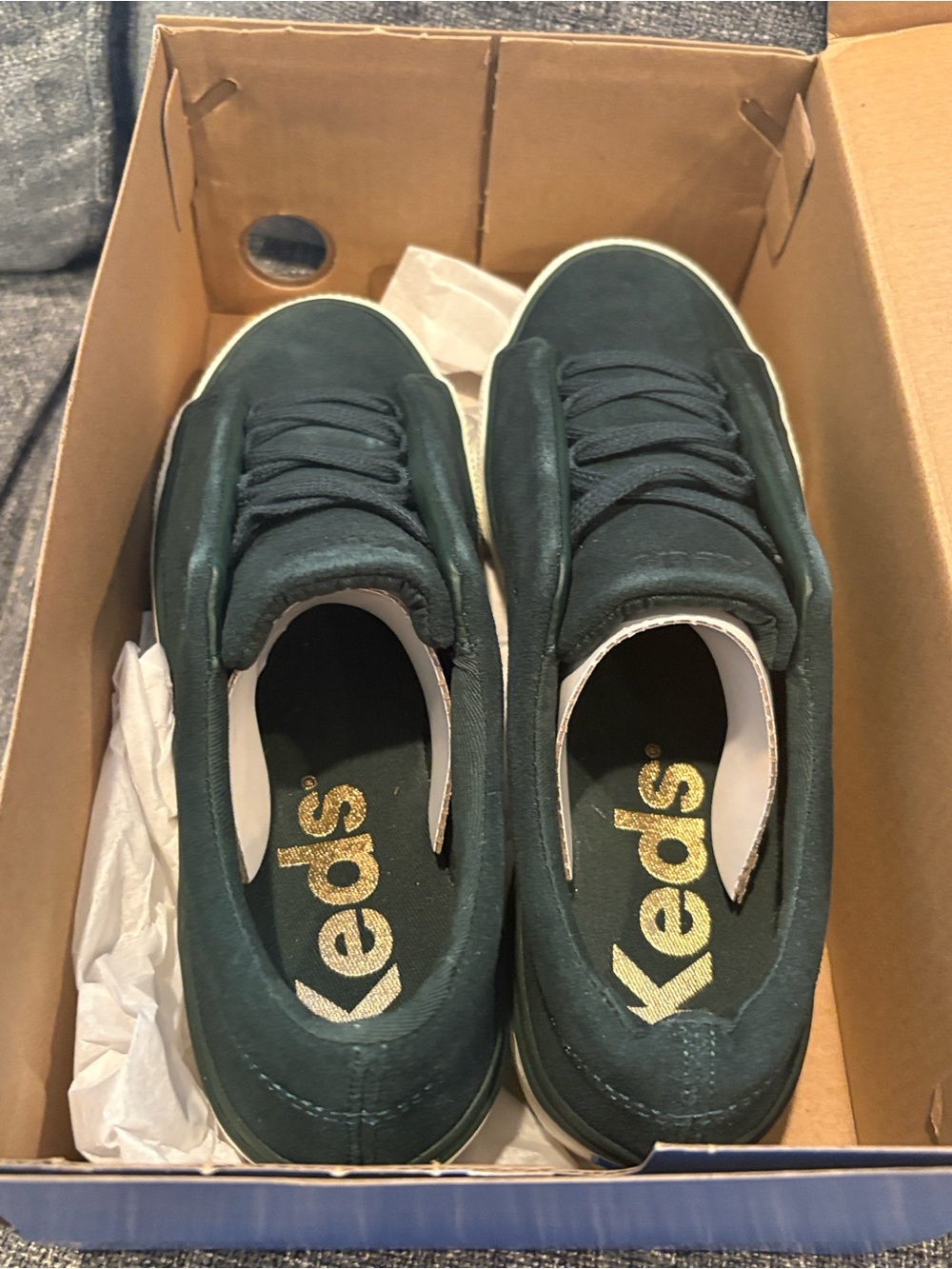 Keds | NIB Women’s Green Suede Remi Shoes Slip on Lace Sneakers in size 6.5 M - Picture 4 of 5